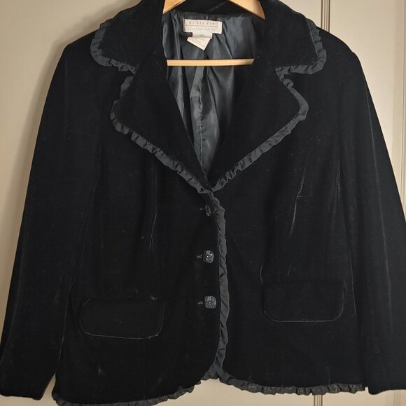 Whimsigoth Velvet Blazer Dark Academia Jacket Vintage hi Studio Johnathan Martin - Picture 2 of 10